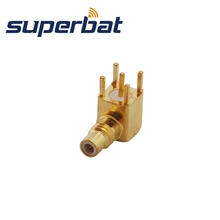 Superbat 10 шт. SMC через отверстие Джек женский прямым углом печатного монтажа
