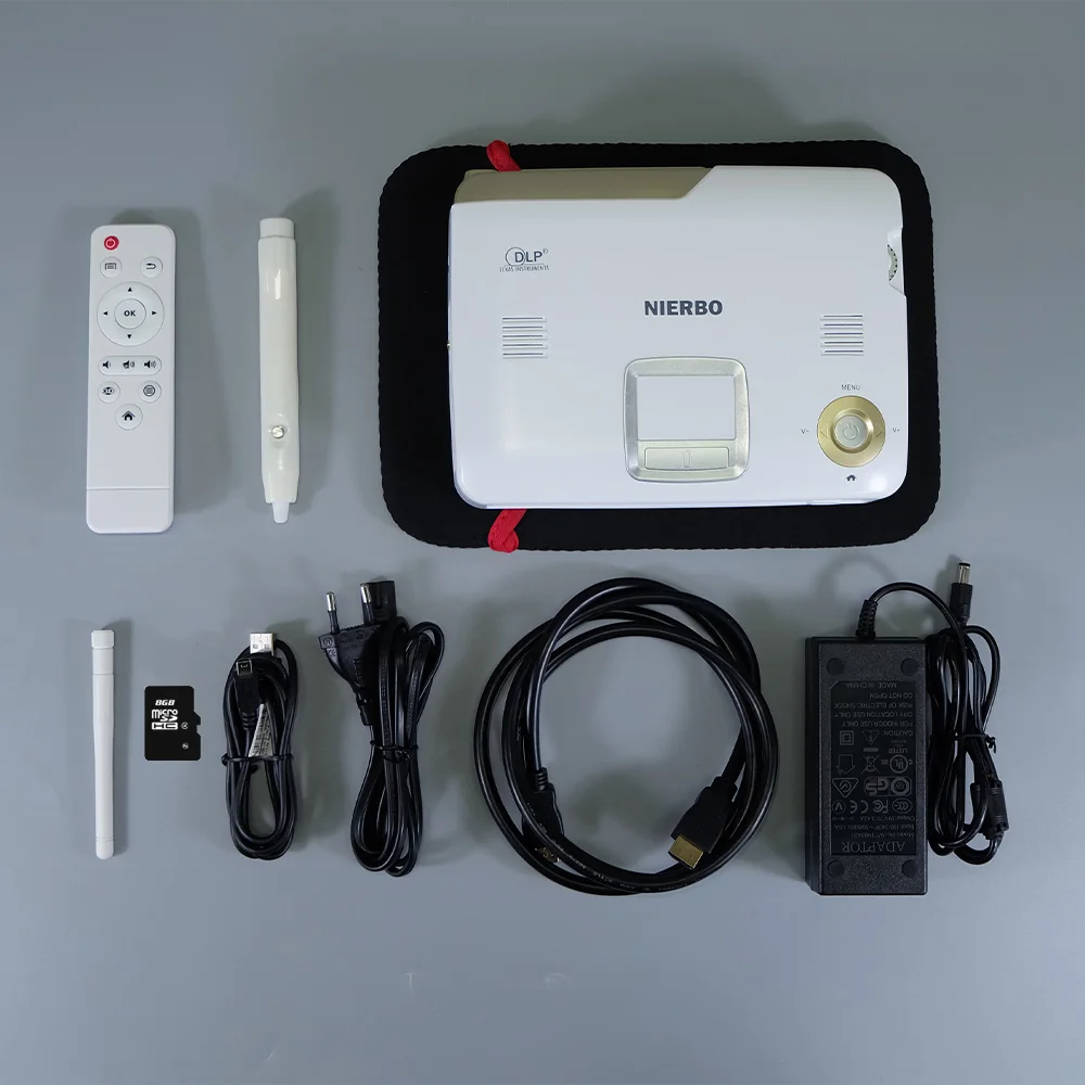 Nierbo Полный 3d интерактивные Портативный проектор 4 К школы Android WiFi офиса