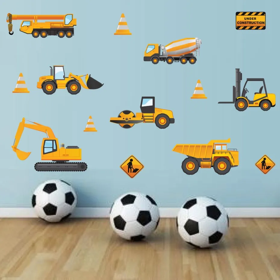 

Tractor Digger Dumper Truck Wall Art Decals For Kids Nursery Bedroom Modern Home Decor Vinyl Wall Sticker Removable Wallpaper