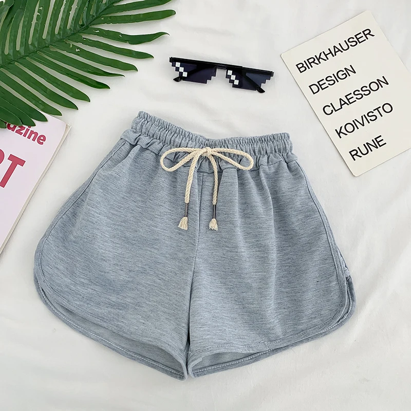 Black Shorts Female Simple Solid Lace Elastic Waist Women'S Clothing Tight Patchwork Slim Fit Fitness Exercise Shorts Women 2019