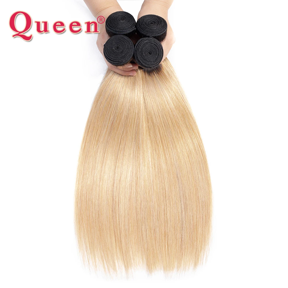 Queen hair товары Прямые волосы Связки перуанский 2 тон 1B/27 блондинка 1/3/4 шт. Инструменты для завивки волос Remy натуральные волосы ткань