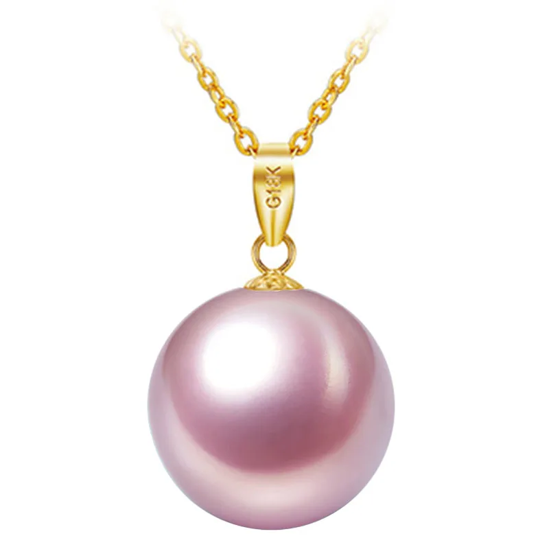 Sinya 18k gold Classical Round Pearl pendant necklace with 7.5-10mm natural pearls Au750 gold chain length 40+5cm  for women (3)