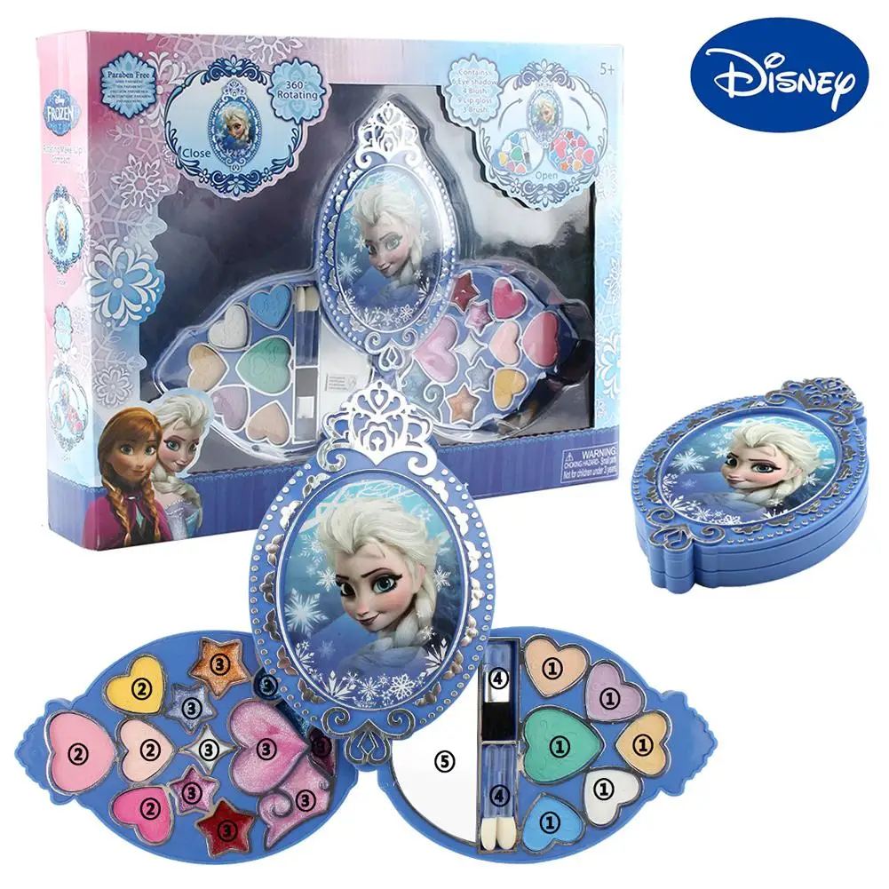 

Disney Princess Girls Simulation Dressing Table Makeup Toy Cosmetic Eyeshadow Lip Gloss Blushes Dressing Box Set
