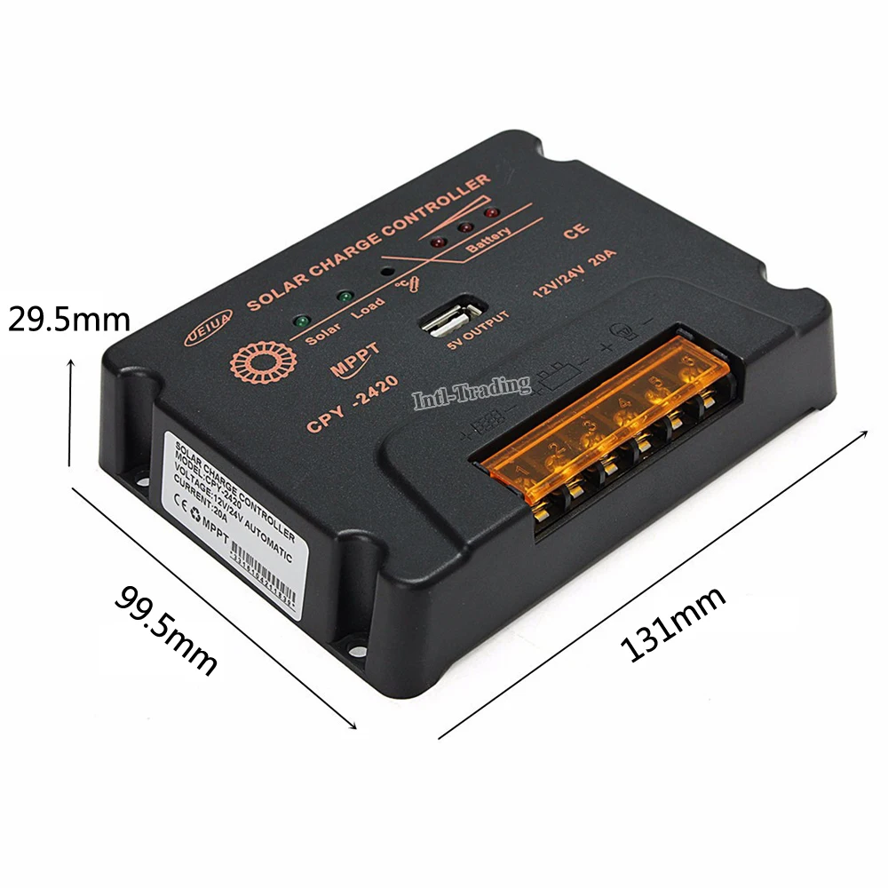 12 V/24 V 20A MPPT Солнечный контроллер заряда Интеллектуальный регулятор батареи с