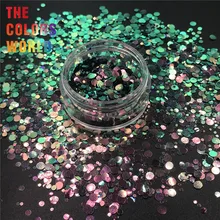 TCT-316 Хамелеон Цвета сдвиг круглый точка форма ногти блеск художественное оформление ногтей стаканы шейкер ремесла фестиваль украшения