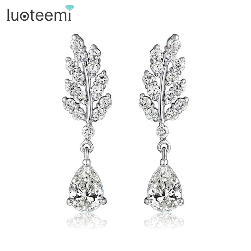 

LUOTEEMI 2014 Wholesale Clear AAA Cubic Zirconia Popular Specialized Dangle Earrings for Special Gift Jewelry Tops Fashion
