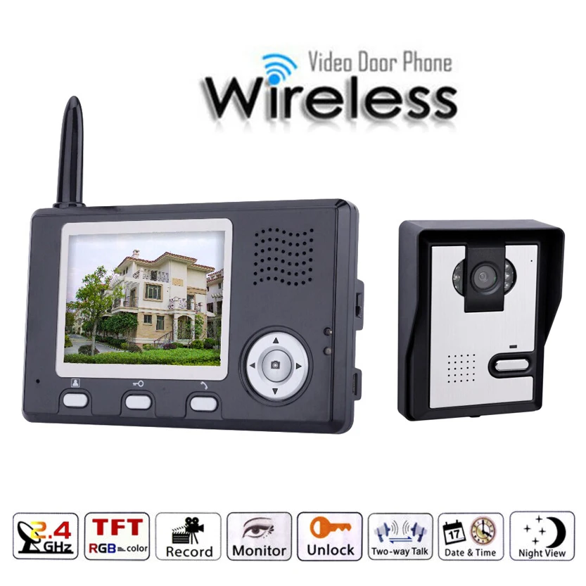 3.5 Inch Color Camera Wireless Intercom Video Door Phone 3.5 Inch Color Camera Wireless Intercom Video Door Phone