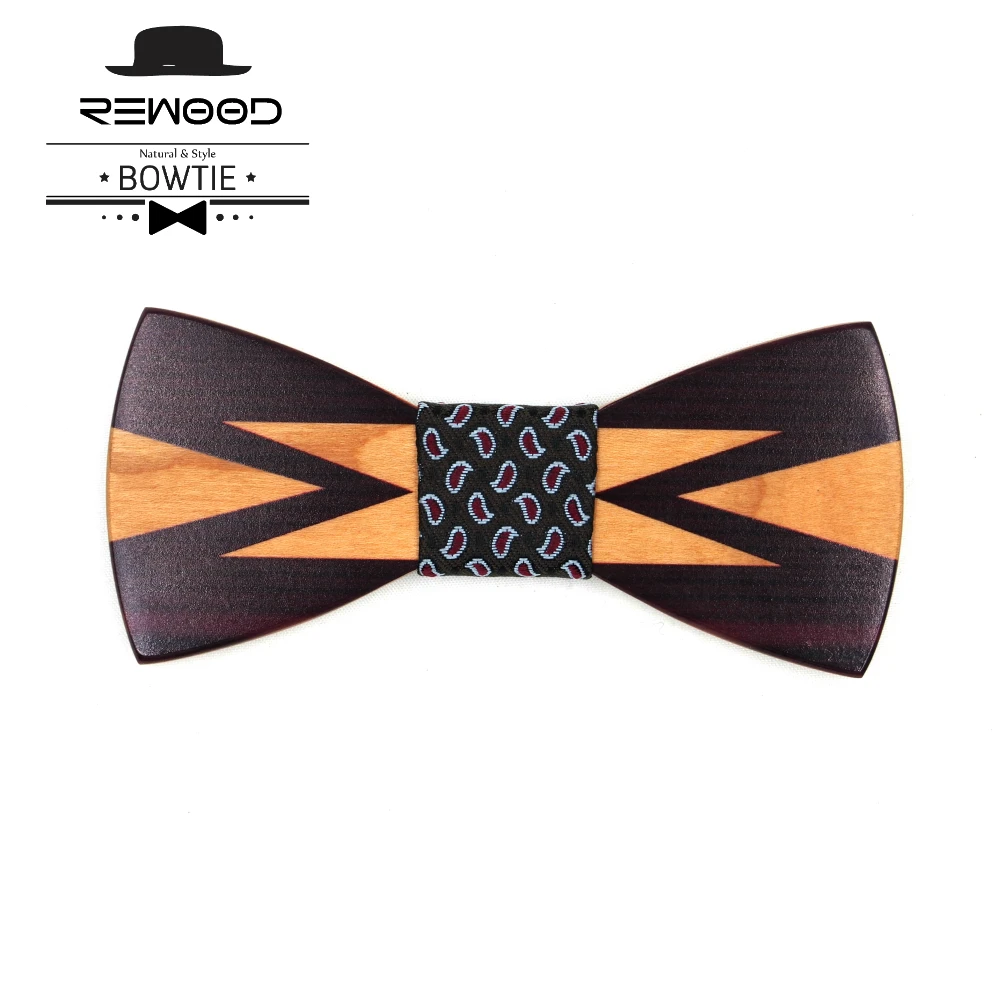 Rewood Donald font b Trump b font Fashion Bow Tie With Print Wedding Decoration Wooden Bow