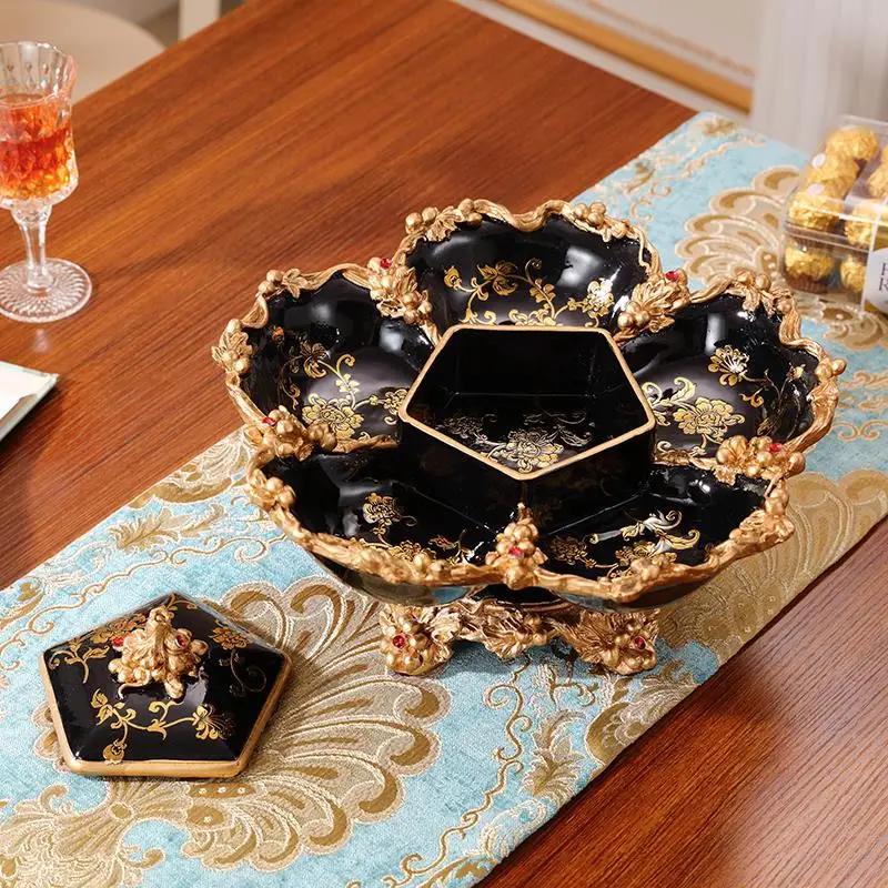 Европейский бытовой отсек с крышкой сухофрукты тарелка Свадебный роскошный журнальный столик для гостиной украшения Подарочная коробка для конфет