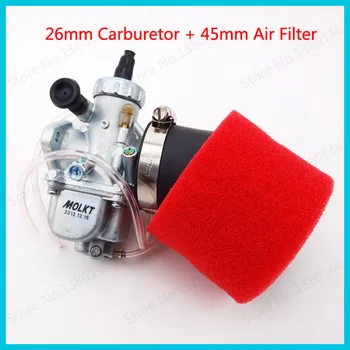 

Molkt Carb 26mm Carburetor Carby Air Filter 45mm Sponge Cleaner For 140cc 150cc 160cc Pit Dirt Bike SSR Thumpstar Mototrcycle