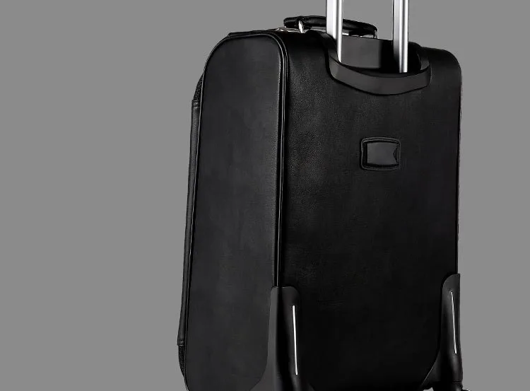 Letrend вращающийся багажник бизнес тележка мужские чемоданы колеса PU кожаная сумка 16 дюймов кабина дорожная сумка