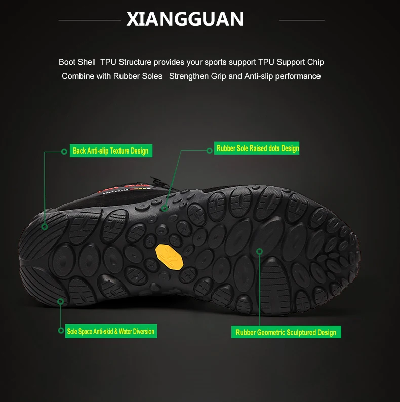 XIANGGUAN водонепроницаемые туристические ботинки для Для мужчин Прогулки Восхождение мужские кроссовки высокое противоскользящие Открытый Охота большой Размеры 39-48