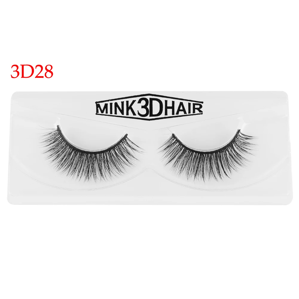 1 Pair 3D Faux Mink Hair False Eyelashes Wispy Fluffy Natural Long Full Strip Lashes Extension Makeup Tool Handmade Cruelty-free - Цвет: 3D28