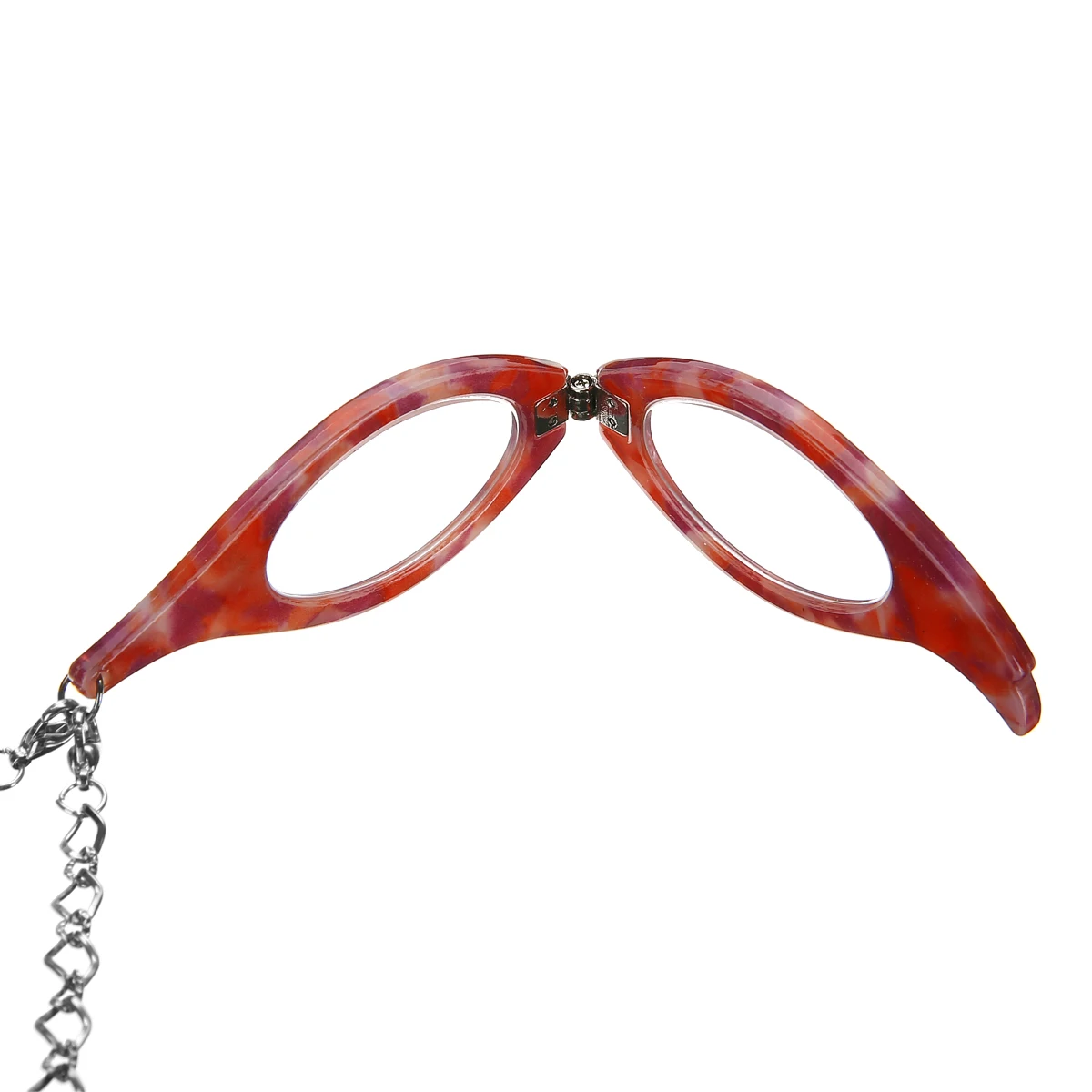 Shellhard Colorful Frame Necklace Vintage Folding Reading Glasses Chain Pendant Reader Necklace For Older Women Men Jewelry +2.0