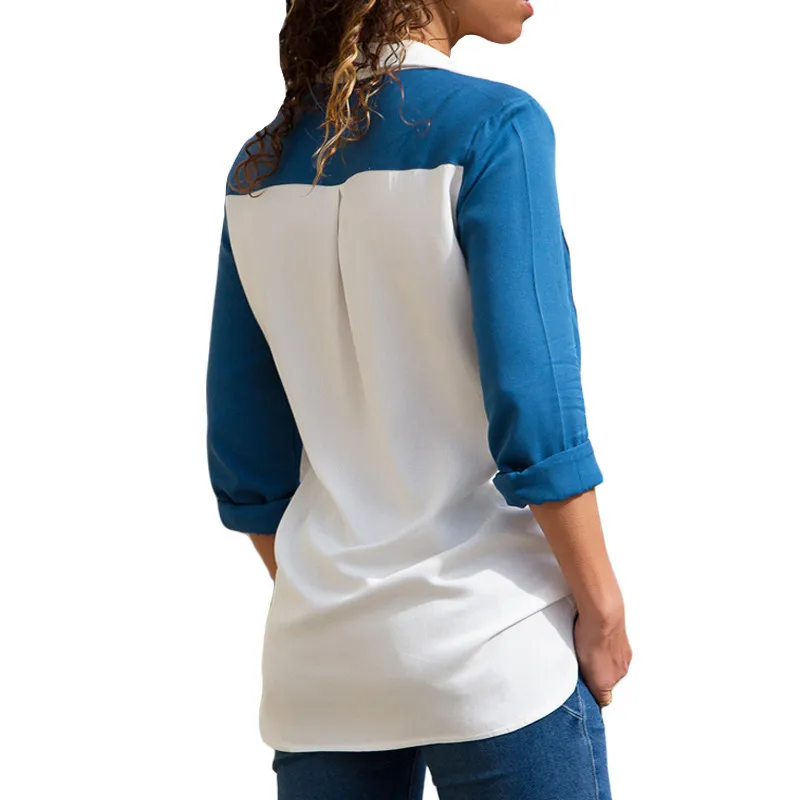 Women Blouses 2019 Long Sleeve Turn Down Collar Chiffon Blouse Lady Shirts Striped Tunic Plus Size XXXL Blusas Chemisier Femme
