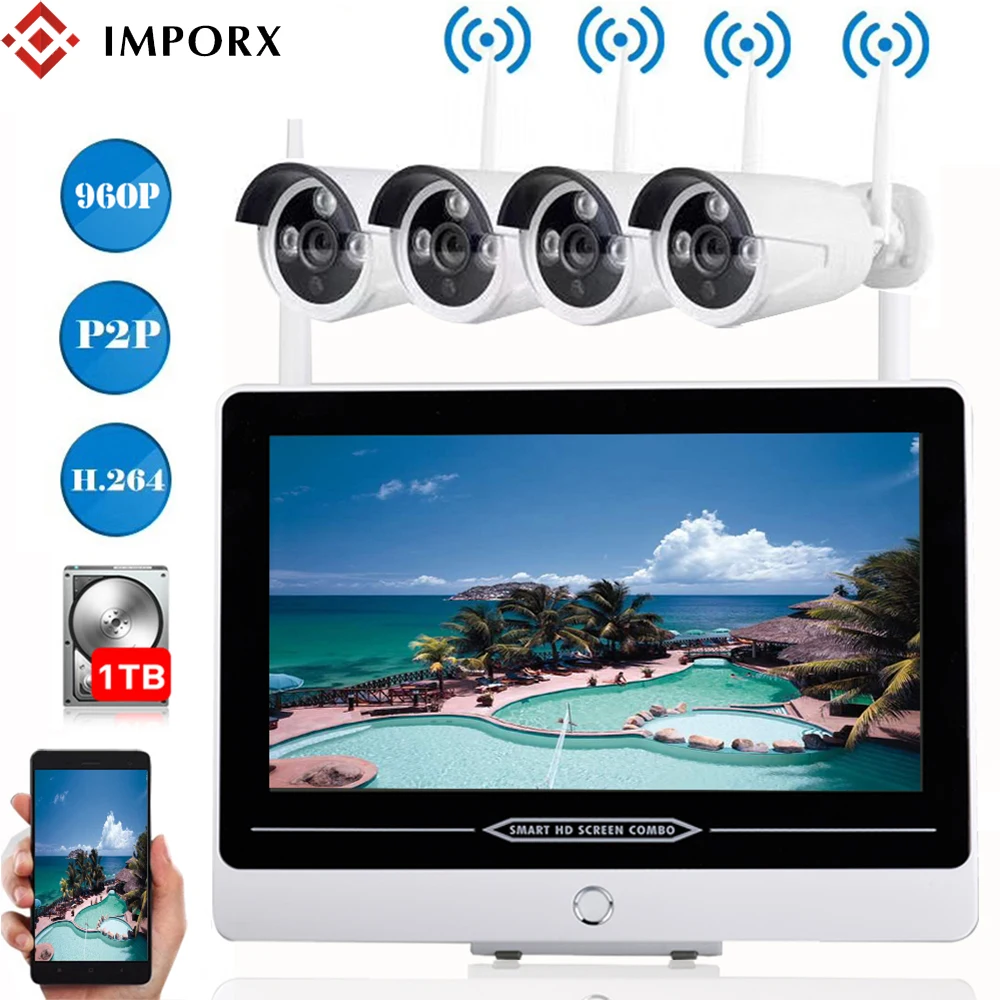 IMPORX 4CH 960P Wireless Security Camera System 1.3MP CCTV Wifi IP Camera Video Surveillance Set With 13\ IMPORX 4CH 960P Wireless Security Camera System 1.3MP CCTV Wifi IP Camera Video Surveillance Set With 13\