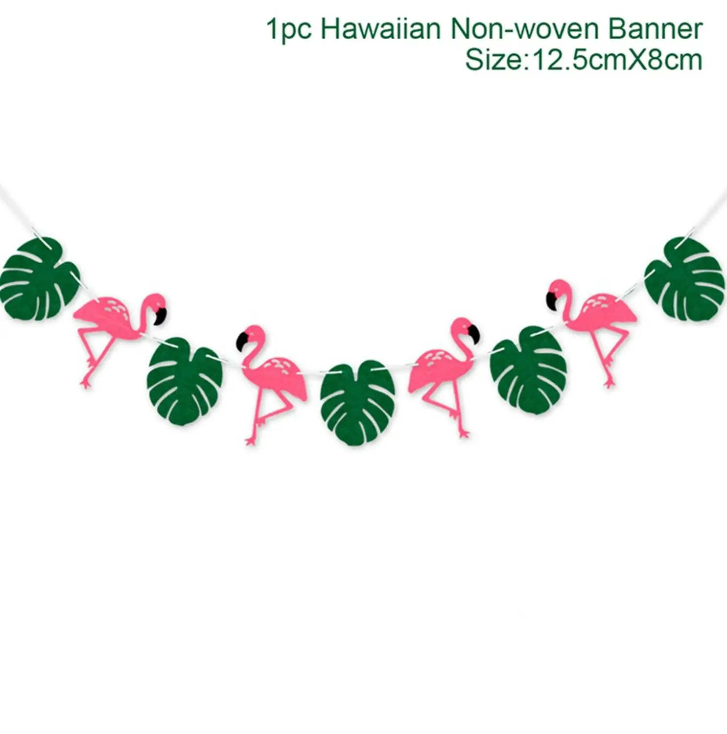 HUIRAN Hawaii Party Decorations Pink Flamingo Decoration Summer Tropical Hawaiian Party Favors Supplies Luau Aloha Party Decor - Цвет: Flamingo Leaf Banner