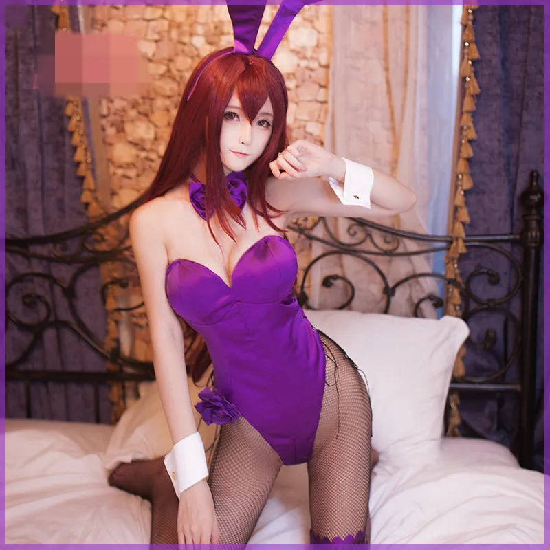

Custom Plus Size Fate/Grand Order FGO Scathach Cosplay Costume Sexy Sweetheart Jumpsuits Purplae Girl Suit Bunny Girl Uniform