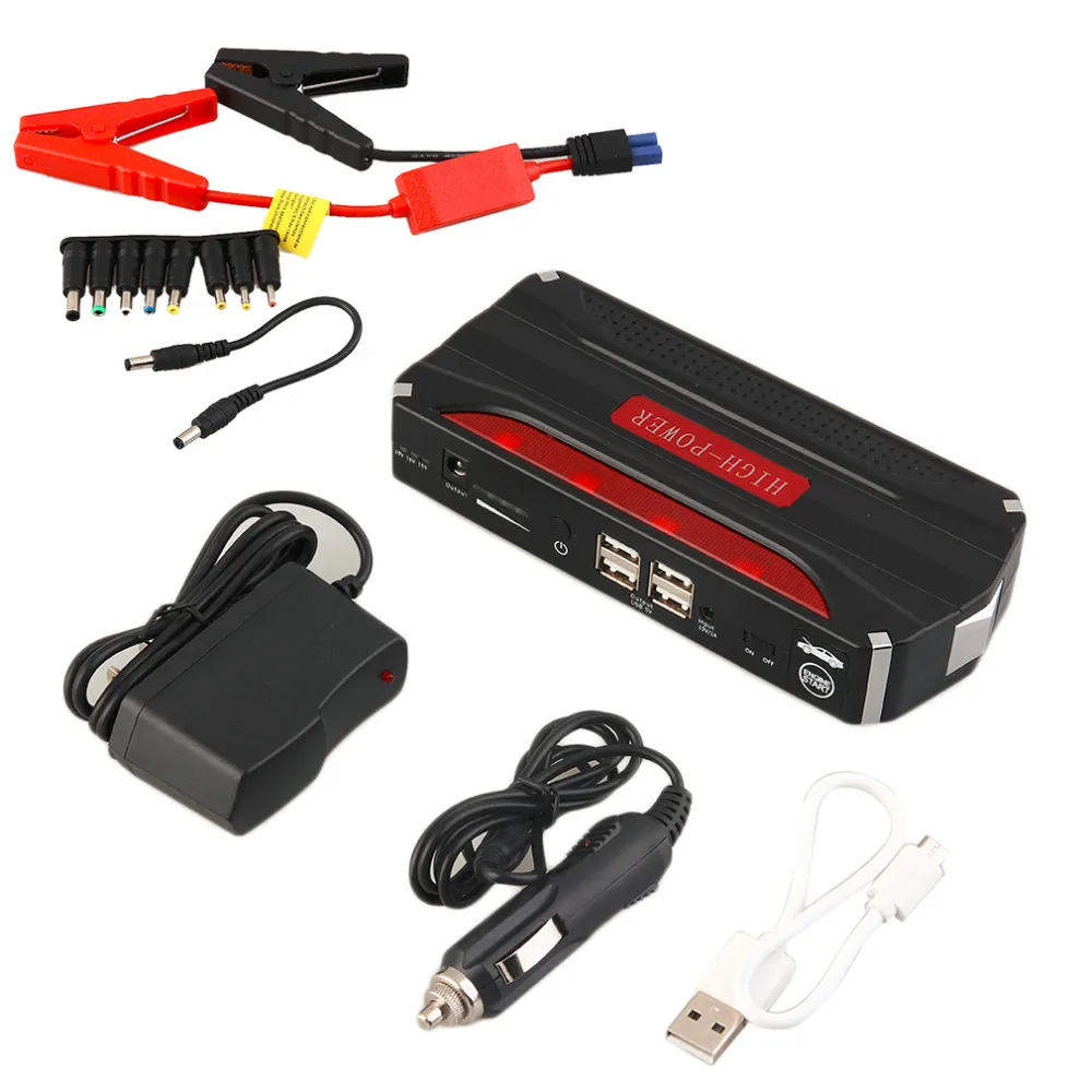 

High Quality Multifunctional 68000mAh 12V 4USB Portable Mini Car Jump Starter Power Bank For Emergency Start Chargable Battery