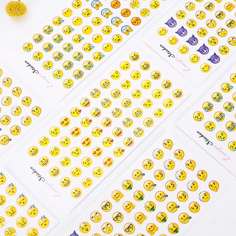 

12 pcs Creative Emoji mini face stickers photo album decorative Sealing sticker DIY Various patterns mixed Styling 660 face