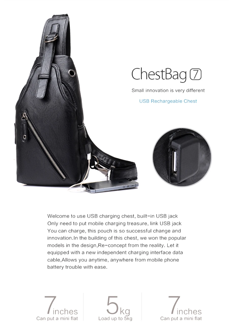 Usb rechargeable chest bag (2)
