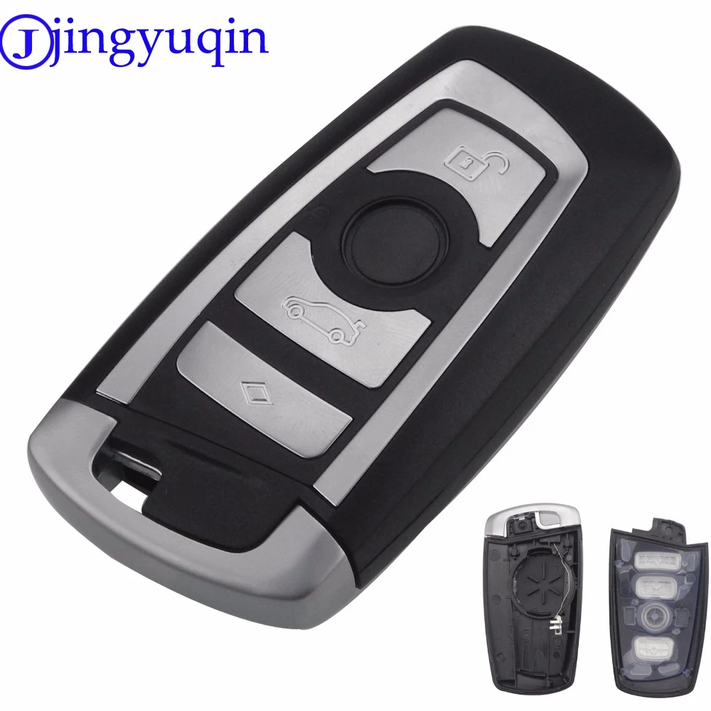 

jingyuqin 3 Buttons Remote Smart Key Shell Cover Case Fob Shell For BMW 1 3 5 6 7 Series X3 X4 Insert Blade With Logo