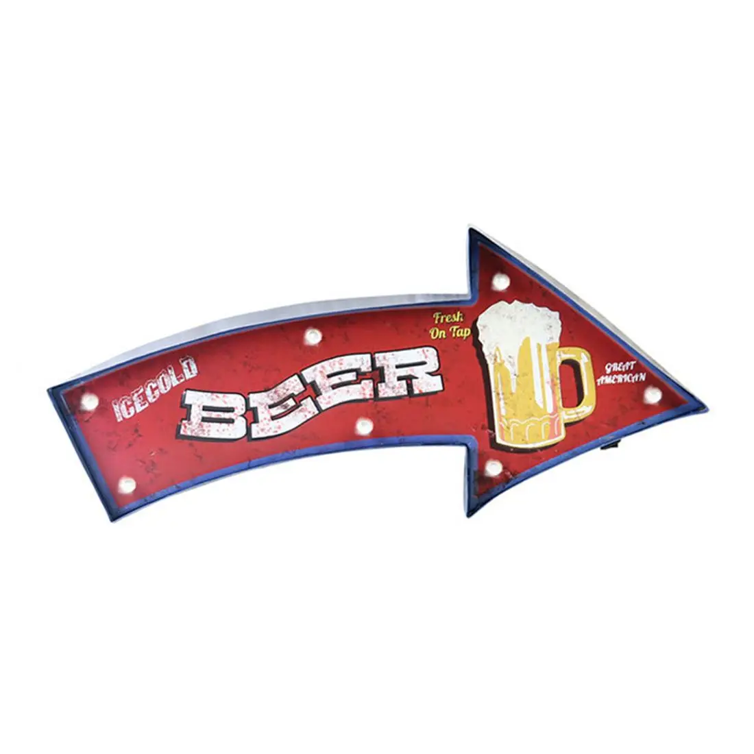 

Loft American retro iron wall decoration LED lights "ICECOLD BEER " motto wall decoration coffee shop bar home personalized de