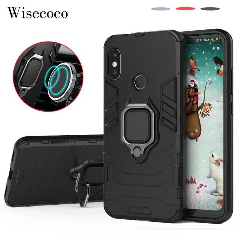 

Redmi 6 Pro Case Magnetic Armor Phone Case for Xiaomi Mi A2 Lite Car Ring Holder Stand Silicone Hard Back Cover Red Mi 6pro Capa