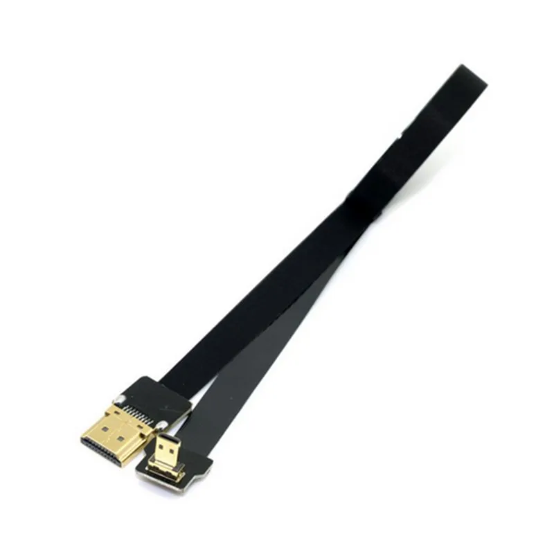 Плоский кабель 0 1 м под углом 90 градусов FPV Micro HDMI штекер FPC плоский 50 см для
