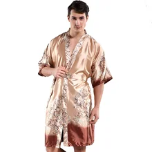 Мужское кимоно с принтом, домашняя одежда, свободный халат, халат из вискозы, летняя Новинка, ночное белье, китайская сексуальная пижама, один размер