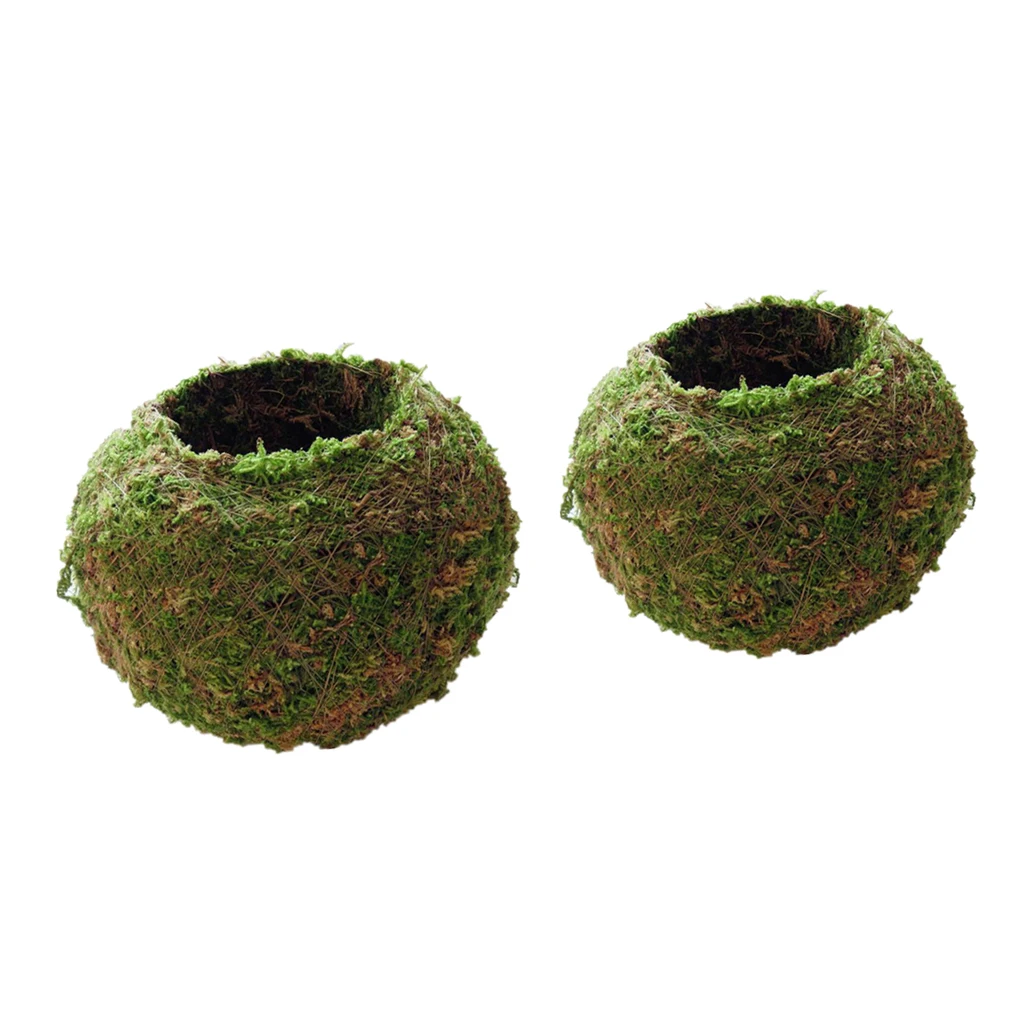 2x Moss Ball Moss Bonsai Personalized Flower Pot Bird Nest Flower Plant Desk Table Decoration Plantpot diameter 6/9cm