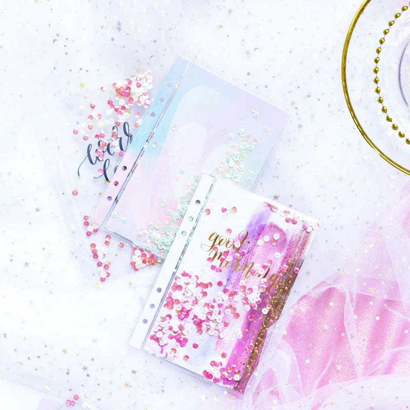 Lovedoki Sequins серии спиральный ноутбук индексный разделитель ПВХ для 6 отверстий