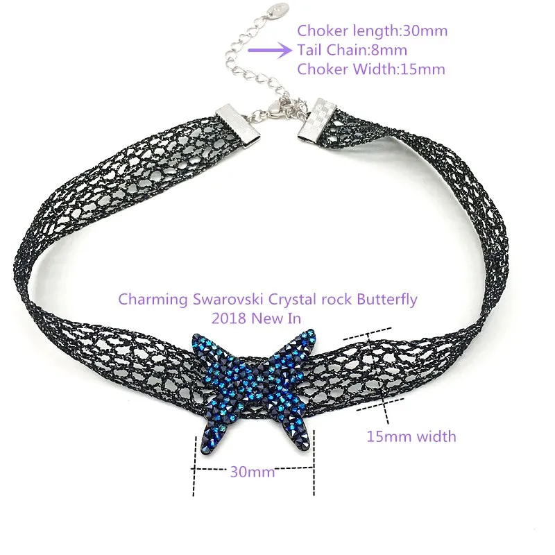 Ms Betti butterfly lace choker with crystal rocks from Swarovski08