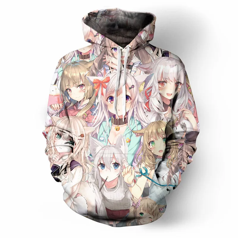 Anime Meow Sexy Girls Hoodies Kawaii Miqo Te And Momoko Sweatshirt Women Hoodie Harajuku Pink Streetwear Summer Winter Pullover Hoodies Sweatshirts Aliexpress