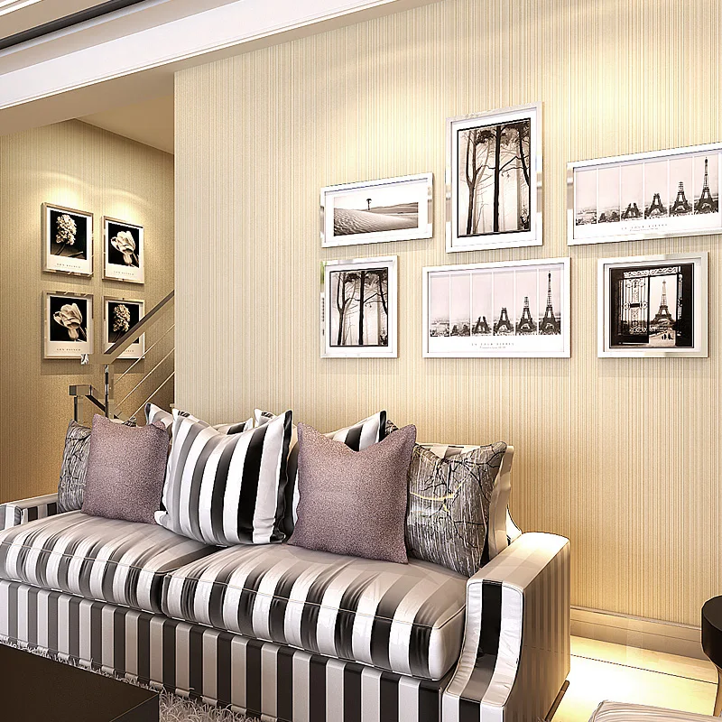Simple Luxury Modern Striped Wallpapers For Walls 3D Bedroom Living Room Sofa TV Background Stripes Wall paper Rolls Solid Color