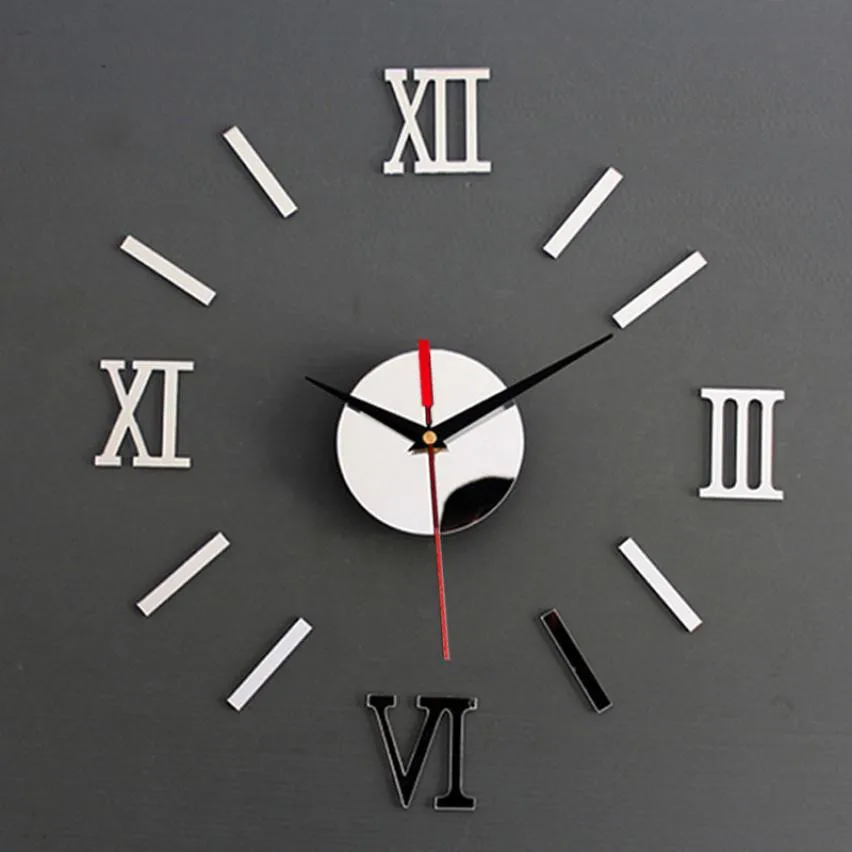 Buy Creative Wall Clock Home DIY Mirror Acrylic Wall