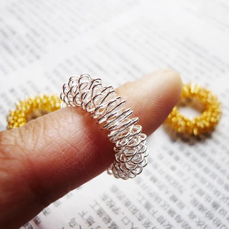 5pcs Finger Massage Ring Hand Finger Relaxing Acupuncture Points Silver Gold Metal Weight Loss Massage Ring L3 5pcs Finger Massage Ring Hand Finger Relaxing Acupuncture Points Silver Gold Metal Weight Loss Massage Ring L3