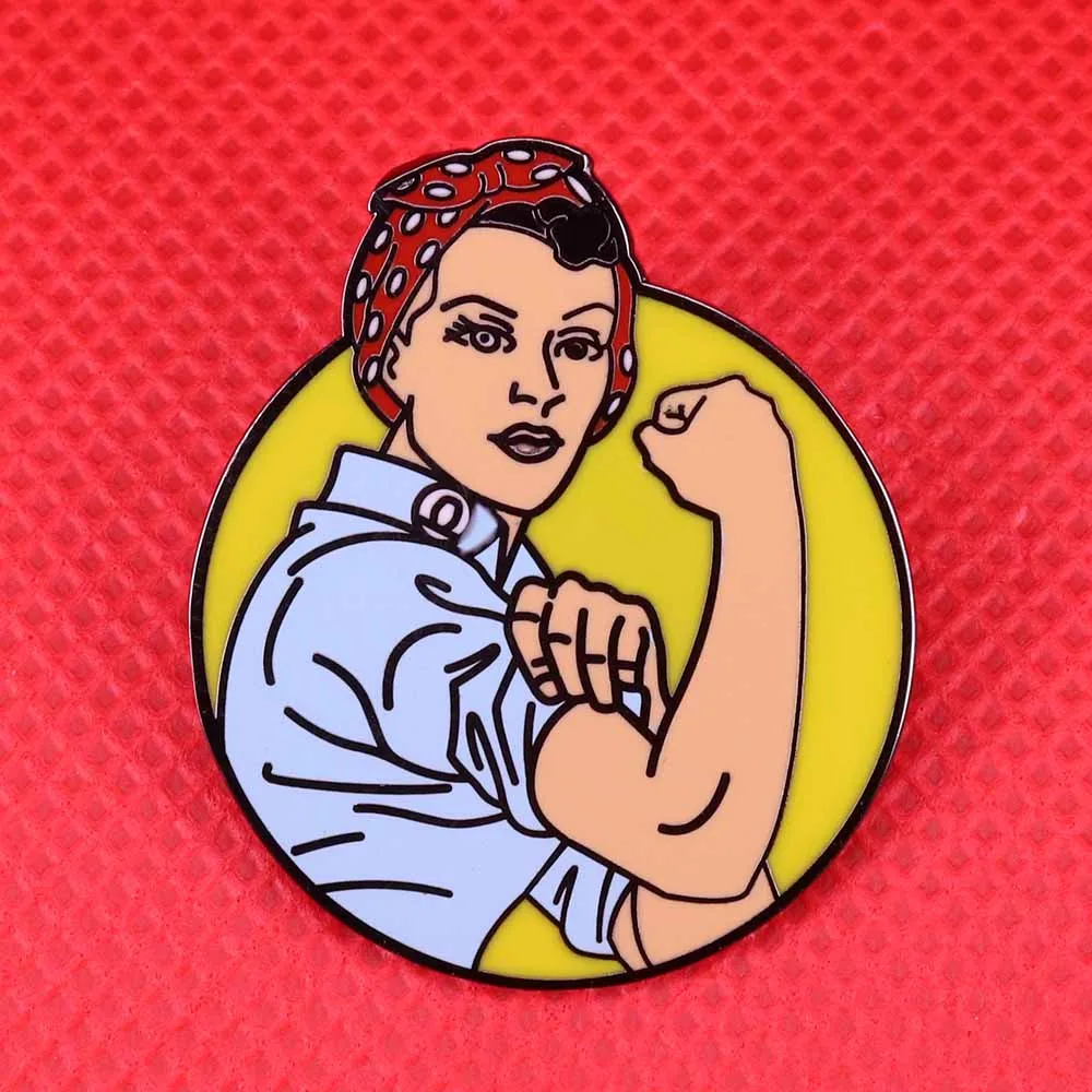 Эмалированная брошь Rosie the riveter феминистская значок power girl женский подарок