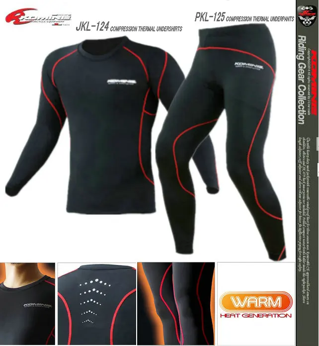 New Arrival KOMINE JKL 124 & PKL 125 INNER SUIT Compression thermal underwear warm heat generation
