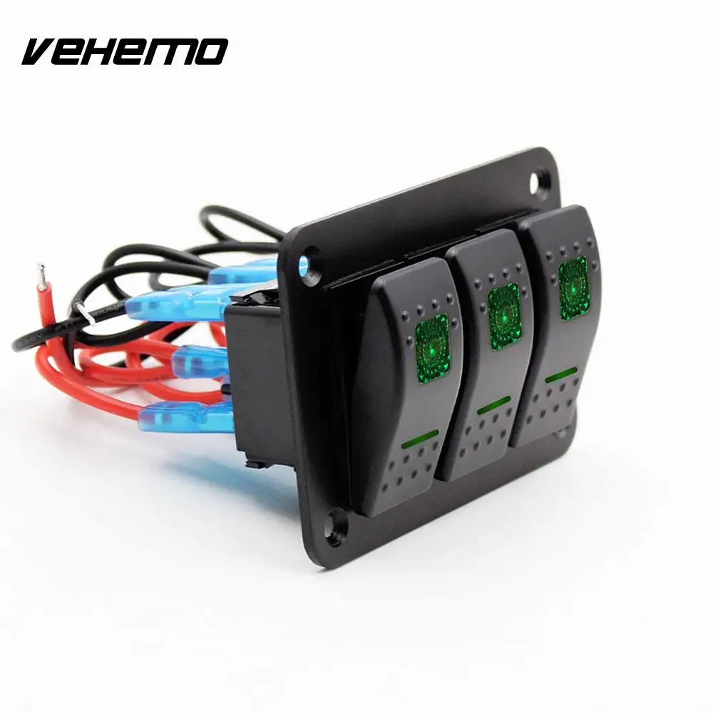 Vehemo 2 Gang переключатель панель караван тумблер управление автомобильный переключатель светодио дный для RV LED грузовик для автомобилей
