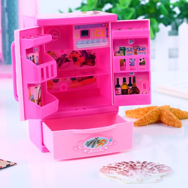 1PCS Kawaii Pretend Play Mini Simulation Kitchen Toys Light-up & Sound Pink Household Appliances Toy for Kids Children Baby Girl 2