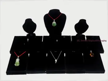 

Black Velvet Jewelry Display For Necklace, Pendant Display Holder Stand Organizer Cases
