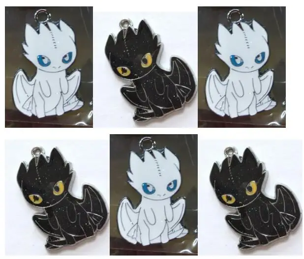 

New 20pcs anime cartoon black white Enamel Metal Charm Pendants DIY Jewelry Making Mobile Phone Accessories kids gifts