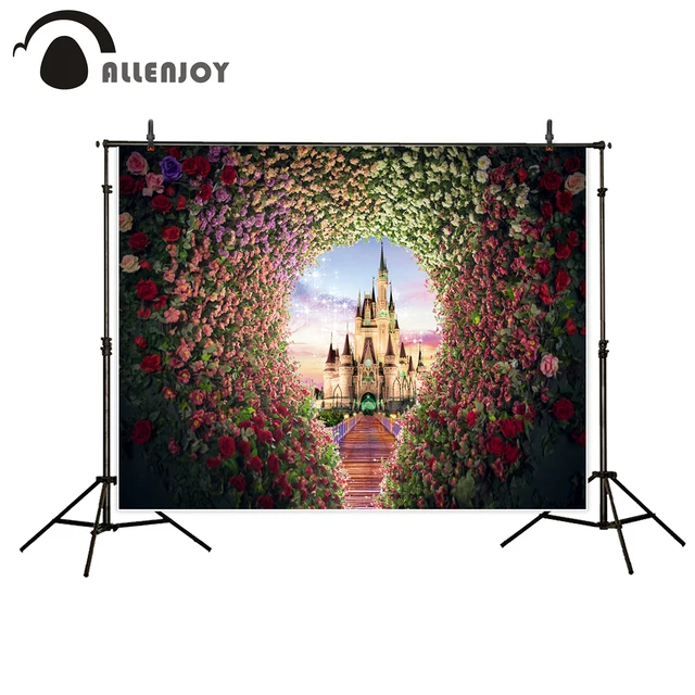 Allenjoy photo background photography castle flowers wedding Princess for children photo professional backdrop for photo studio