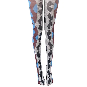 

spring thin stockings geometric painting pattern Tights High-quality gray Silk stockings shaping leggin 1order=1pc