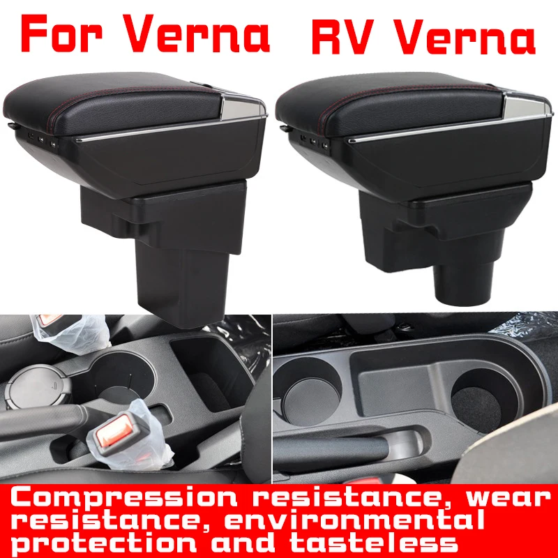 

Leather Car Armrest For HYUNDAI RV Verna Centre Console Storage Box