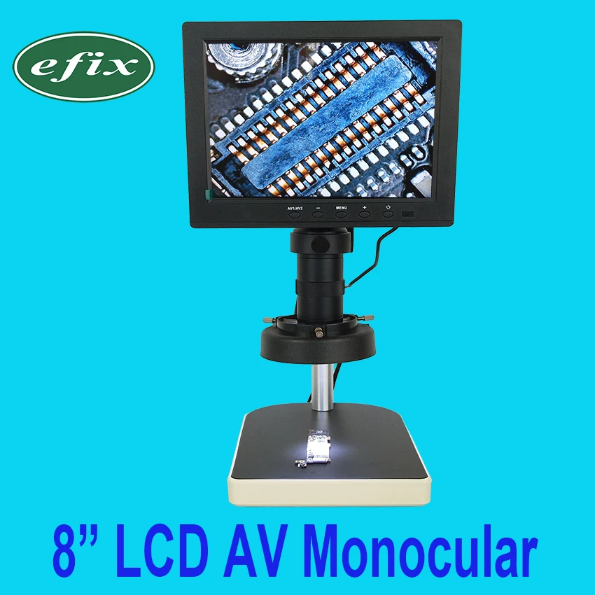Efix 2MP " ТВ AV ЖК-монитор цифровая камера Лупа микроскоп+ светодиодный светильник ремонт мобильного телефона BGA PCB IC паяльные инструменты
