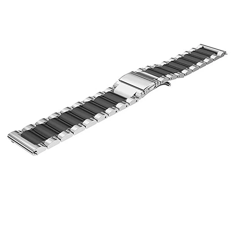 22 мм Нержавеющая сталь браслет ремешок для samsung Galaxy Watch 46mm Шестерни S3 классический/Frontier полосы Шестерни S3 ремешки наручных часов - Цвет ремешка: Silver Black
