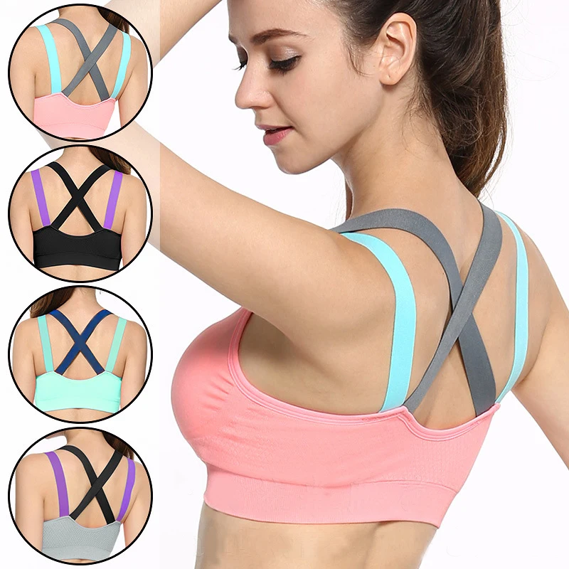 

Woman Cross Yoga Sports Bra Crop Sport Top Female Fitness Tops Women Wear For Gym Bras Women Brassiere Active Clothing