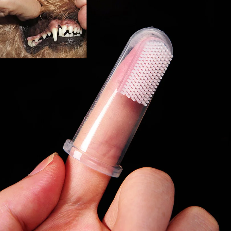 Hot Selling Super Soft font b Pet b font Finger Toothbrush Teddy Dog Brush Addition Bad